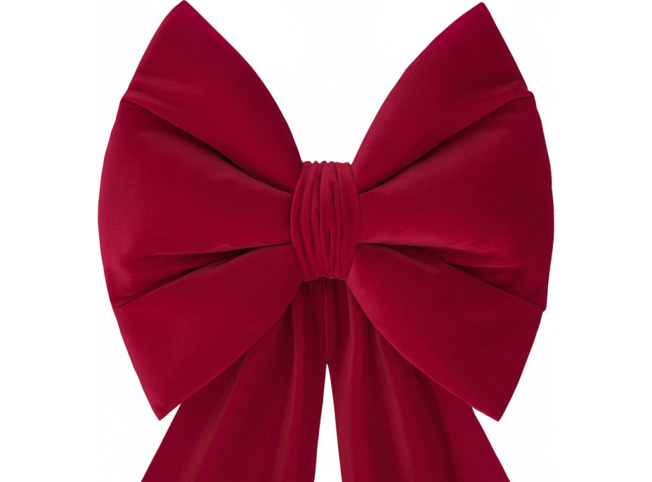 Ozdobná mašľa DECO Velvet Glam Bow XXL 48x45x150 cm - červená