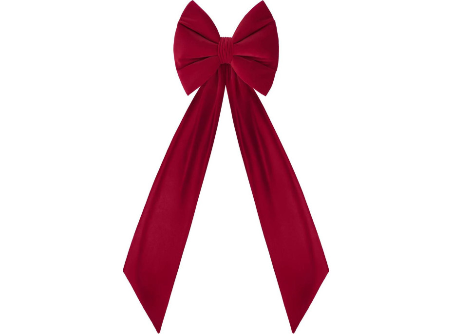 Ozdobná mašľa DECO Velvet Glam Bow XXL 48x45x150 cm - červená