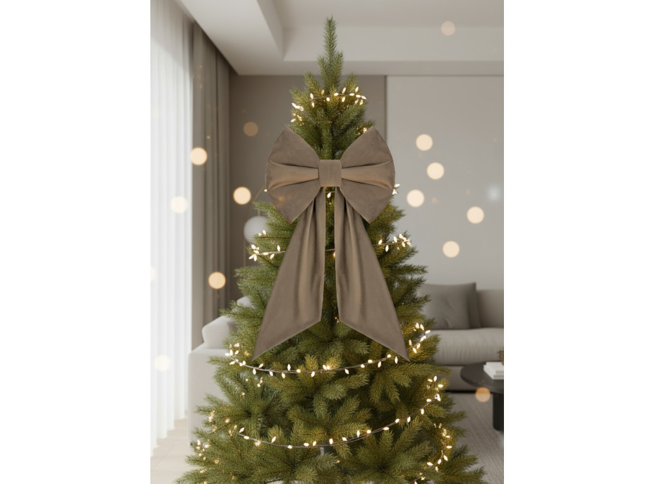 Ozdobná mašľa DECO Velvet Glam Bow 50x40+50 cm - béžová