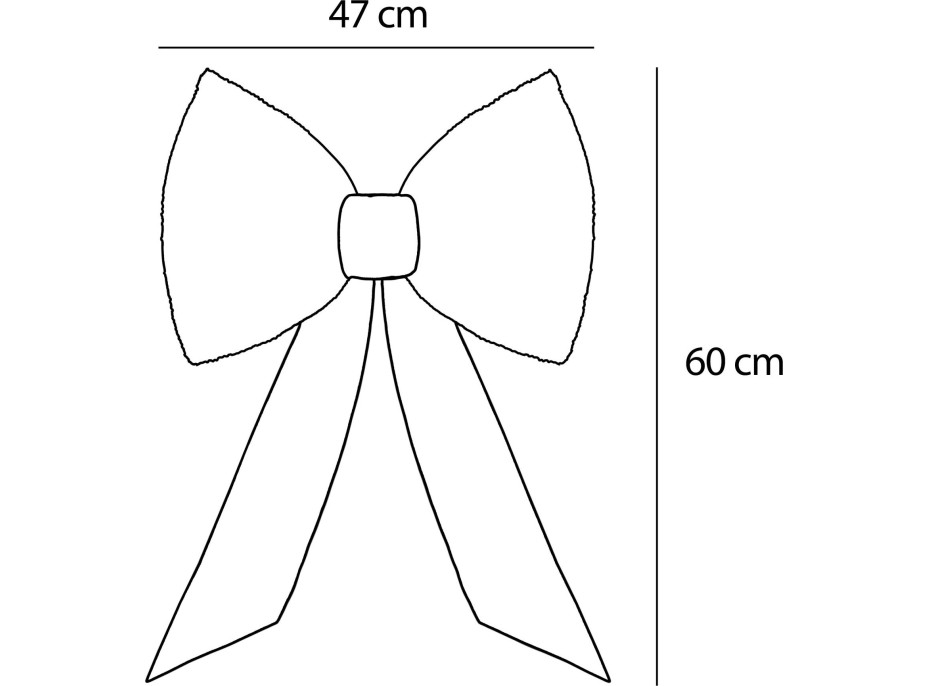 Ozdobná mašľa Deco Glam & Shine 30x47+60 cm - biela/zlatá