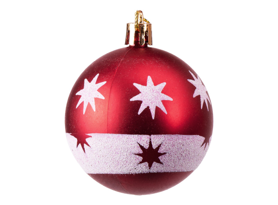 Sada vianočných baniek na stromček SAPIN - 30 kusov - červené/biele