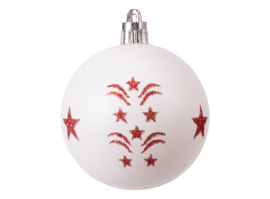 Sada vianočných baniek na stromček SAPIN - 30 kusov - červené/biele