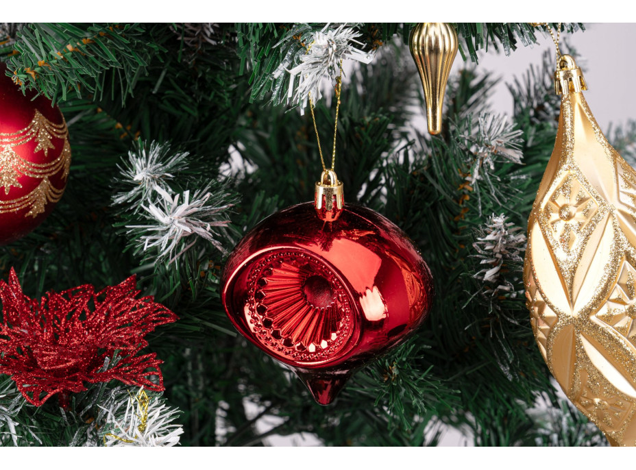 Sada vianočných ozdôb na stromček MARIEN - 70 kusov - červené/zlaté