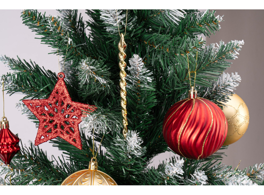 Sada vianočných ozdôb na stromček MARIEN - 70 kusov - červené/zlaté