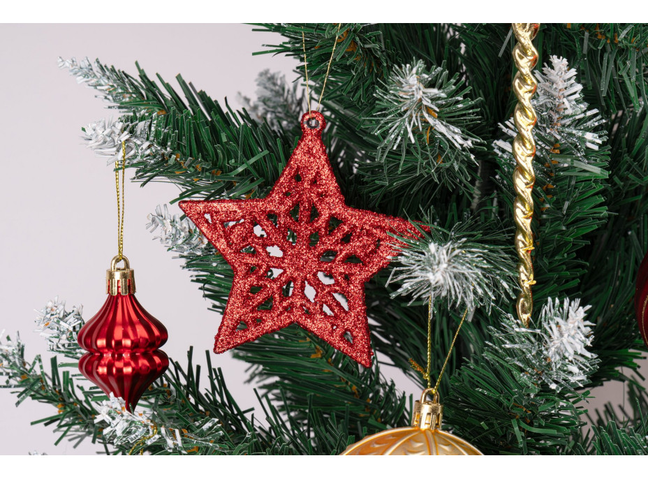 Sada vianočných ozdôb na stromček MARIEN - 70 kusov - červené/zlaté