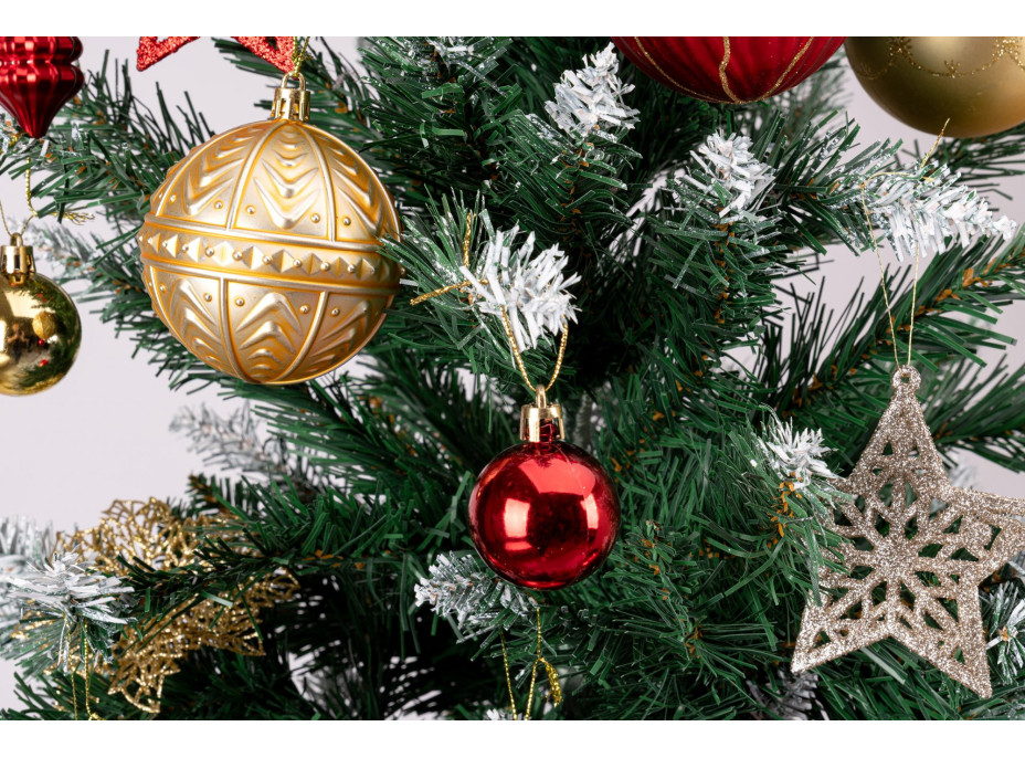 Sada vianočných ozdôb na stromček MARIEN - 70 kusov - červené/zlaté