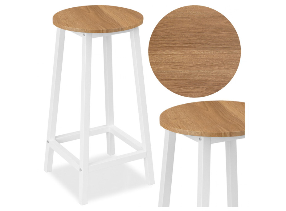 Barová stolička FLINT Modern oak - dub/biela