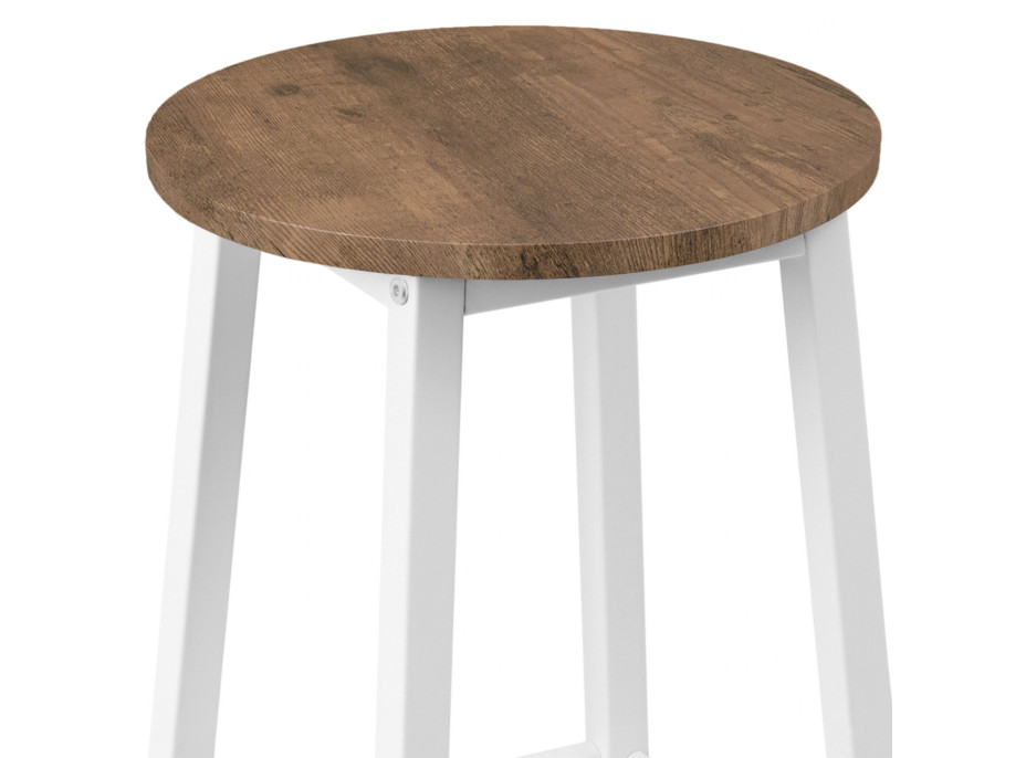 Barová židle FLINT Rustic - bílá/stařený dub