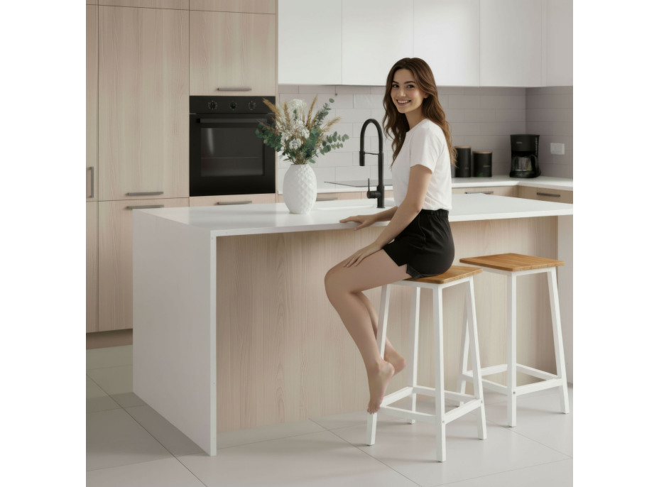 Barová stolička KENT Modern oak - dub/biela