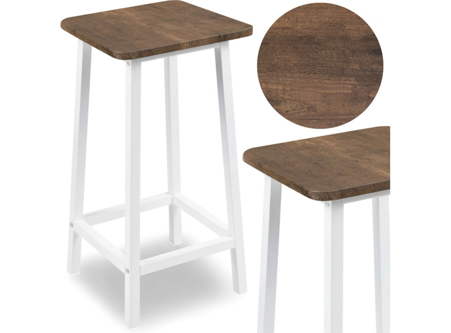 Barová stolička KENT Rustic - starený dub/biela