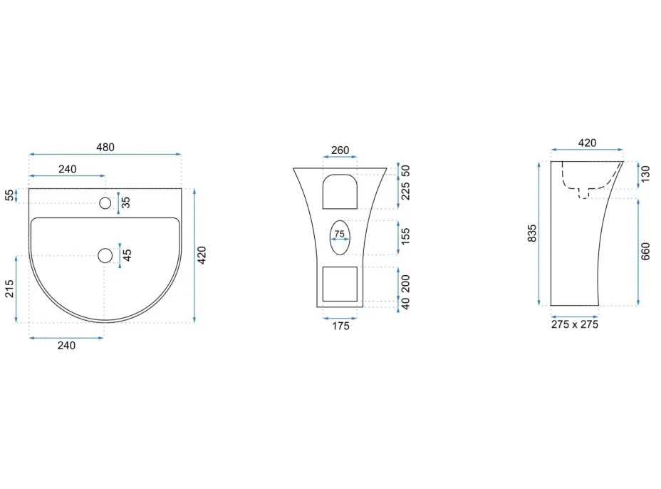 Keramické umývadlo MAXMAX Rea RITA slim