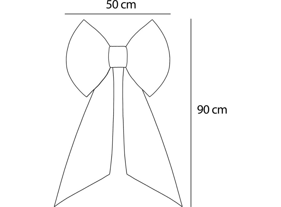 Ozdobná mašľa DECO Velvet Glam Bow 50x40+50 cm - šedá