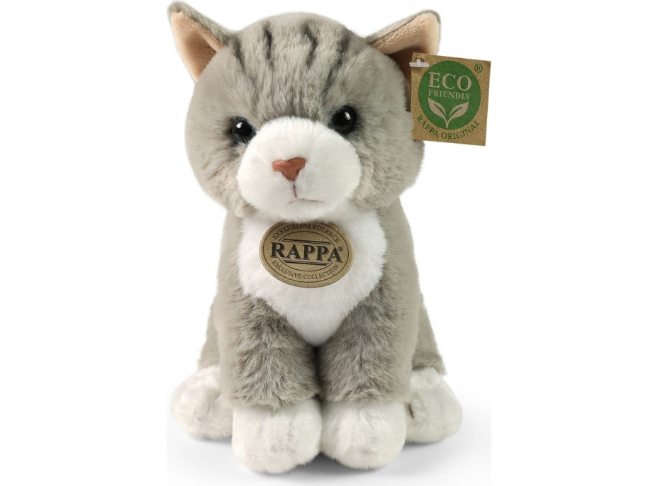 Rappa Plyšová mačka sediaca šedá 23 cm SOFT COLLECTION, ECO-FRIENDLY