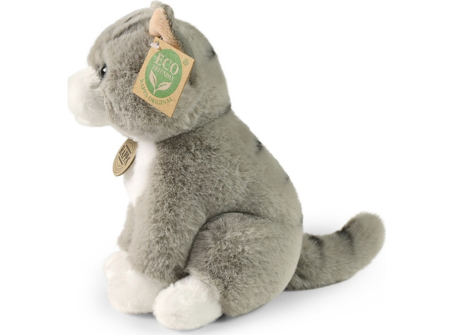 Rappa Plyšová mačka sediaca šedá 23 cm SOFT COLLECTION, ECO-FRIENDLY
