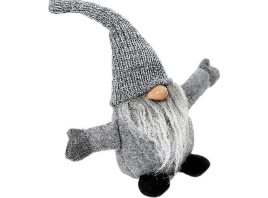 Vianočný škriatok 32 cm - šedý