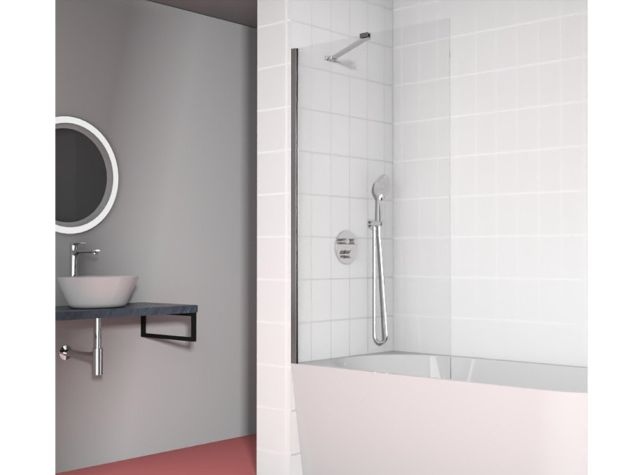 Aqualine Vaňová zástena 900x1500mm, chróm, číre sklo 6590150