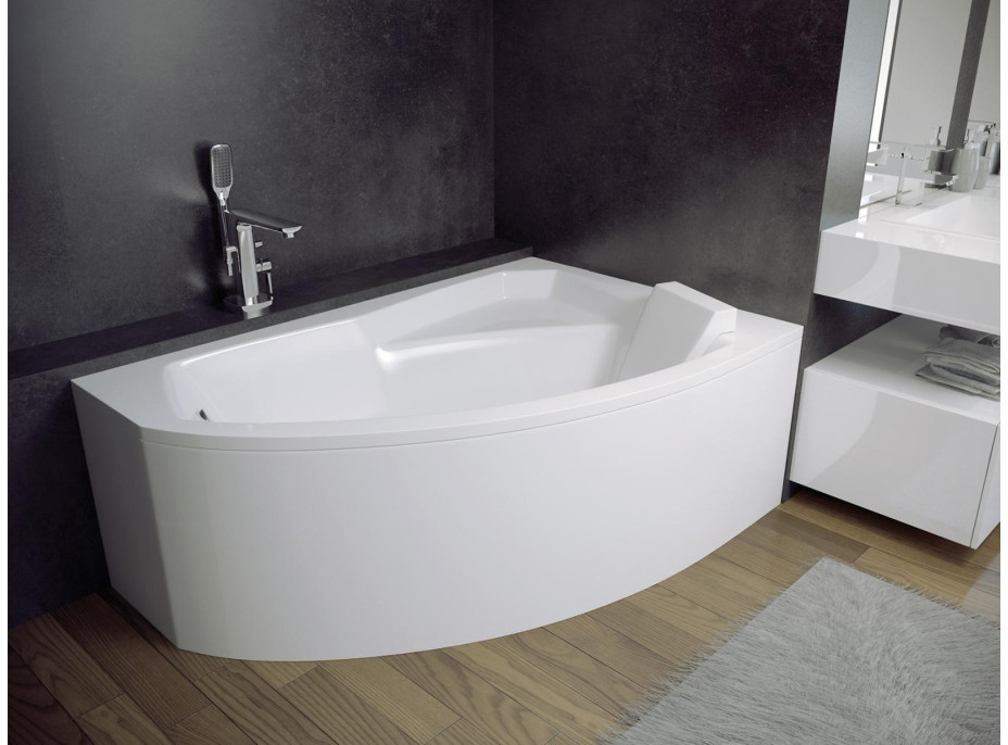 Asymetrická vaňa RIMA 160x100 cm - bez nožičiek, pravá