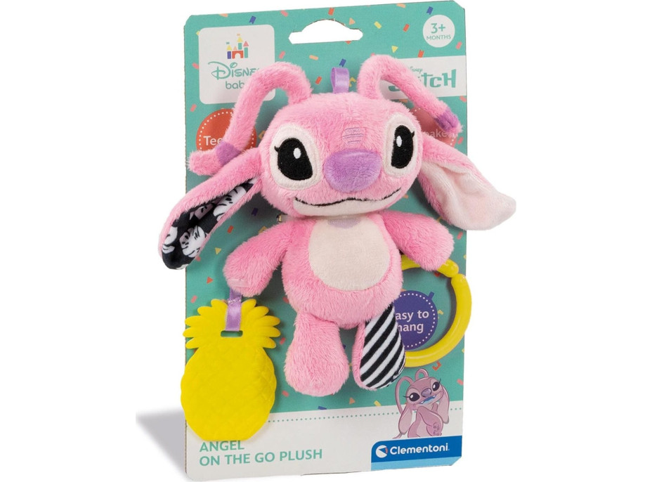 CLEMENTONI BABY Plyšová hrkálka Stitch: Angel