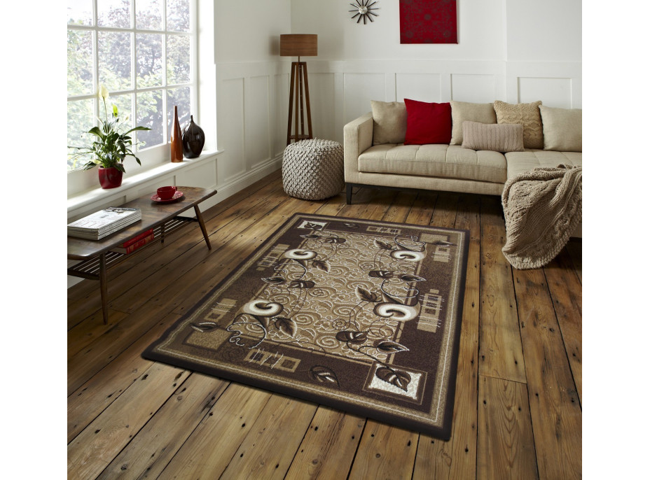 Kusový koberec ALPHA Vine - hnedý