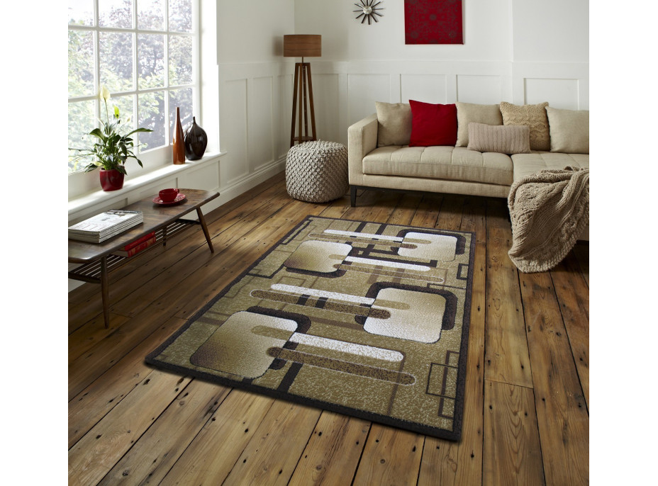 Kusový koberec ALPHA Slide - hnedý