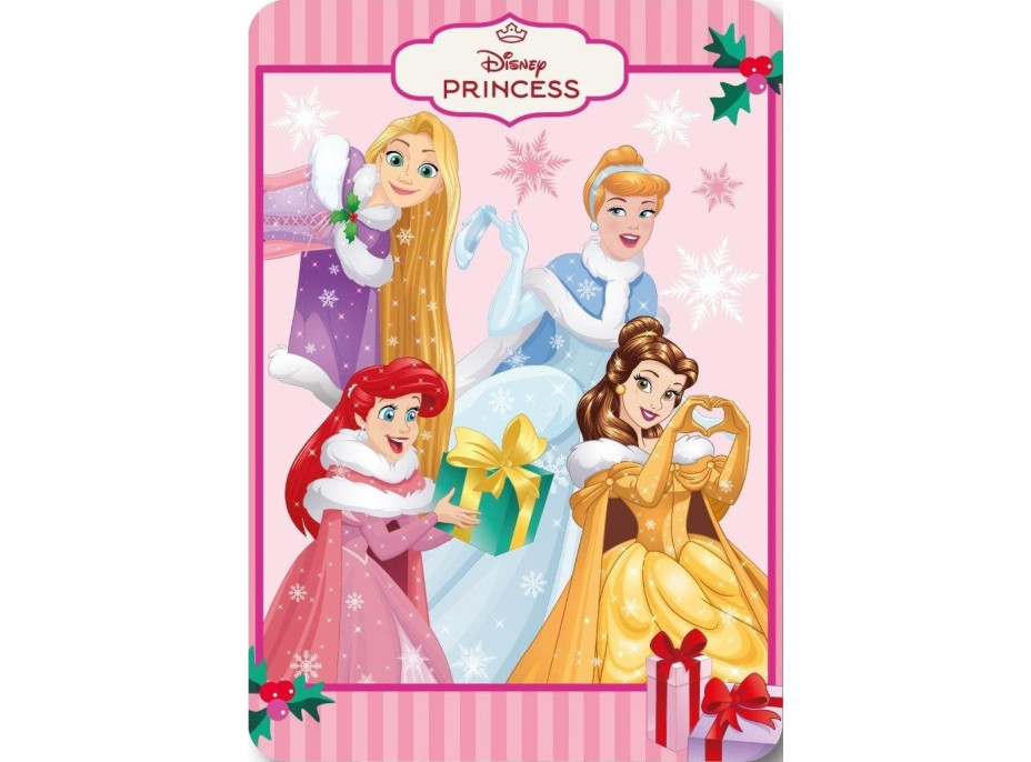 Detská deka POLAR 100x140 cm - Disney princeznej - vianočné