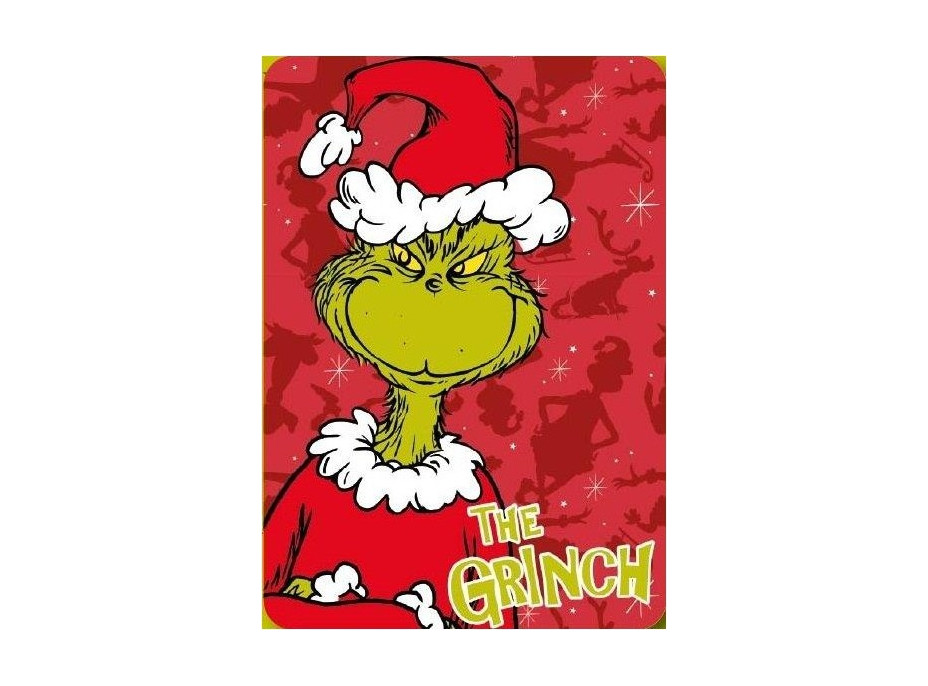 Detská deka POLAR 100x140 cm - Grinch - červená