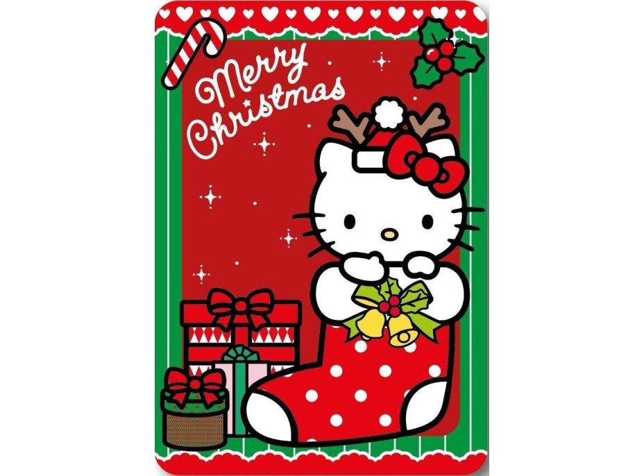 Detská deka POLAR 100x140 cm - Hello Kitty - Merry Christmas