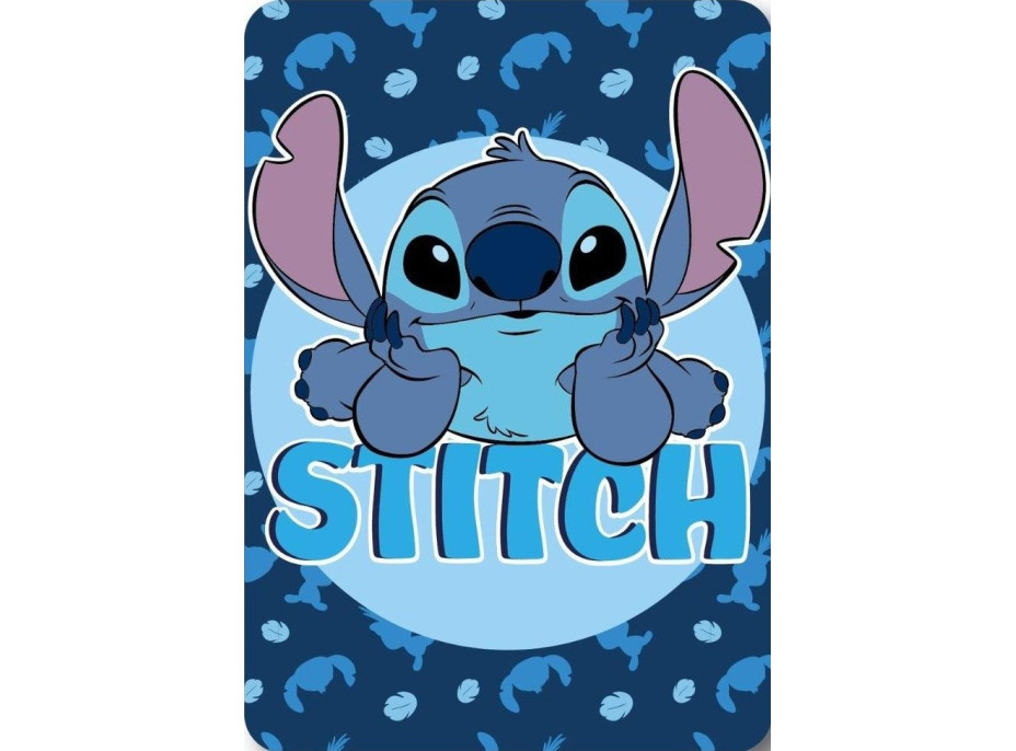 Detská deka POLAR 100x140 cm - Stitch - modrá