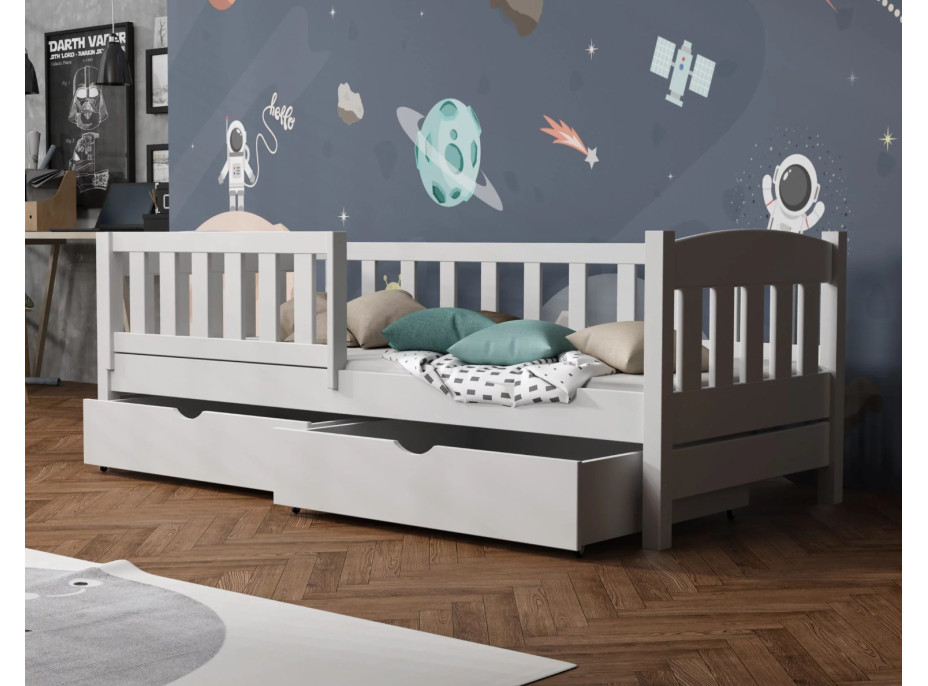 Detská posteľ z masívu borovice BEN so šuplíkmi - 200x90 cm