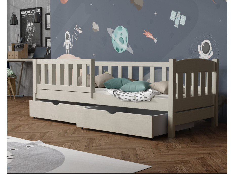 Detská posteľ z masívu borovice BEN so šuplíkmi - 200x90 cm