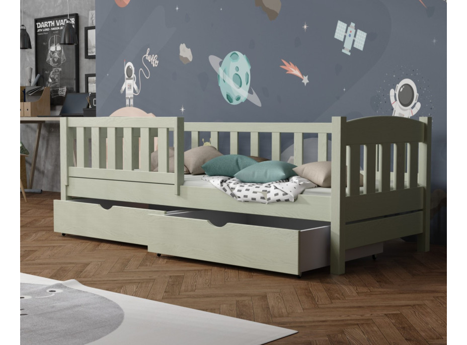 Detská posteľ z masívu borovice BEN so šuplíkmi - 200x90 cm