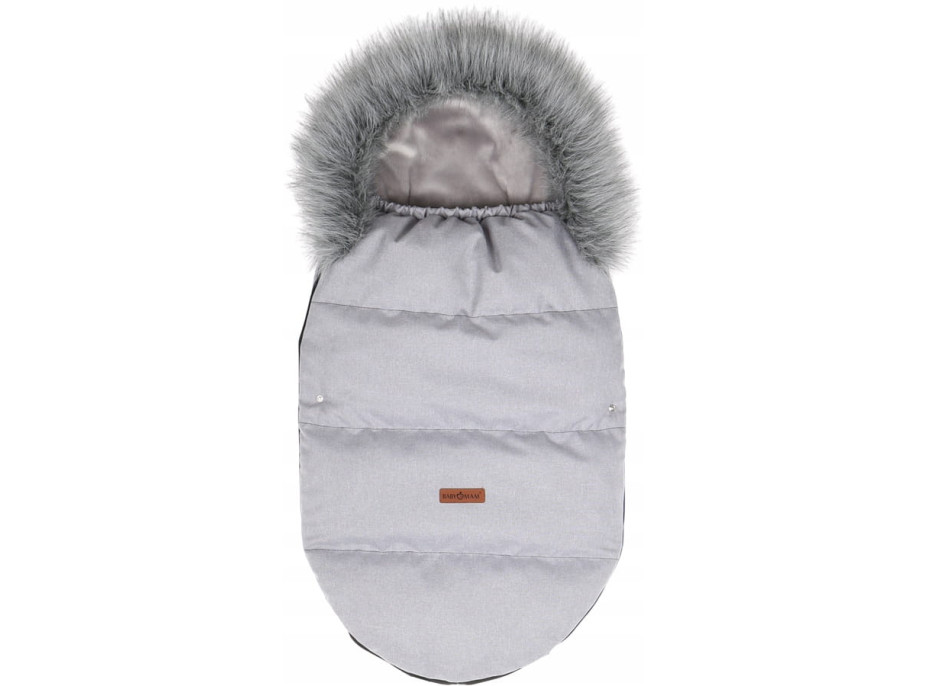 Detský fusak do kočíka BABYMAM Premium - svetlo šedý melange/sivý