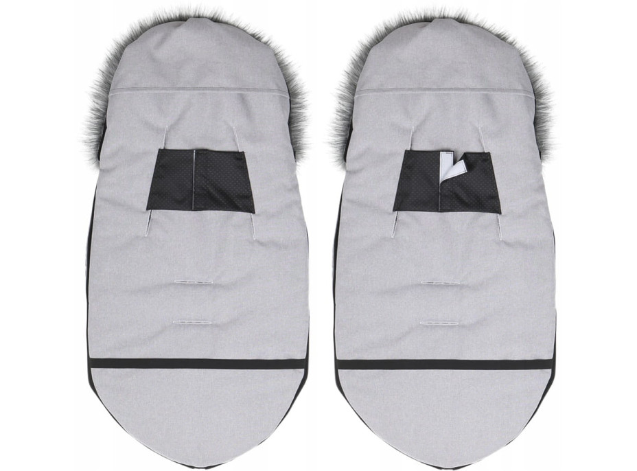 Detský fusak do kočíka BABYMAM Premium - svetlo šedý melange/sivý