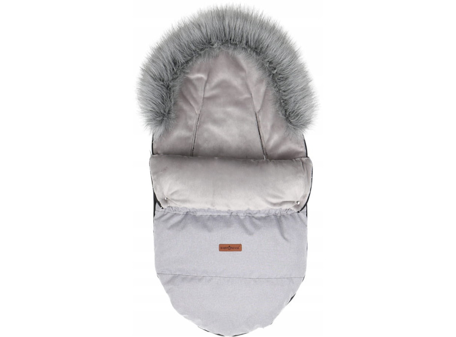 Detský fusak do kočíka BABYMAM Premium - svetlo šedý melange/sivý