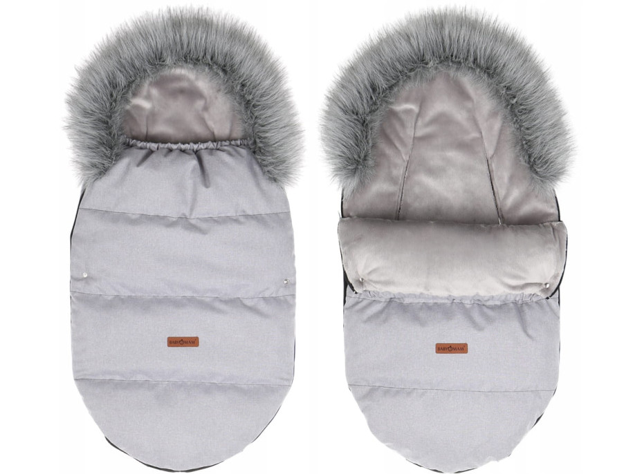 Detský fusak do kočíka BABYMAM Premium - svetlo šedý melange/sivý