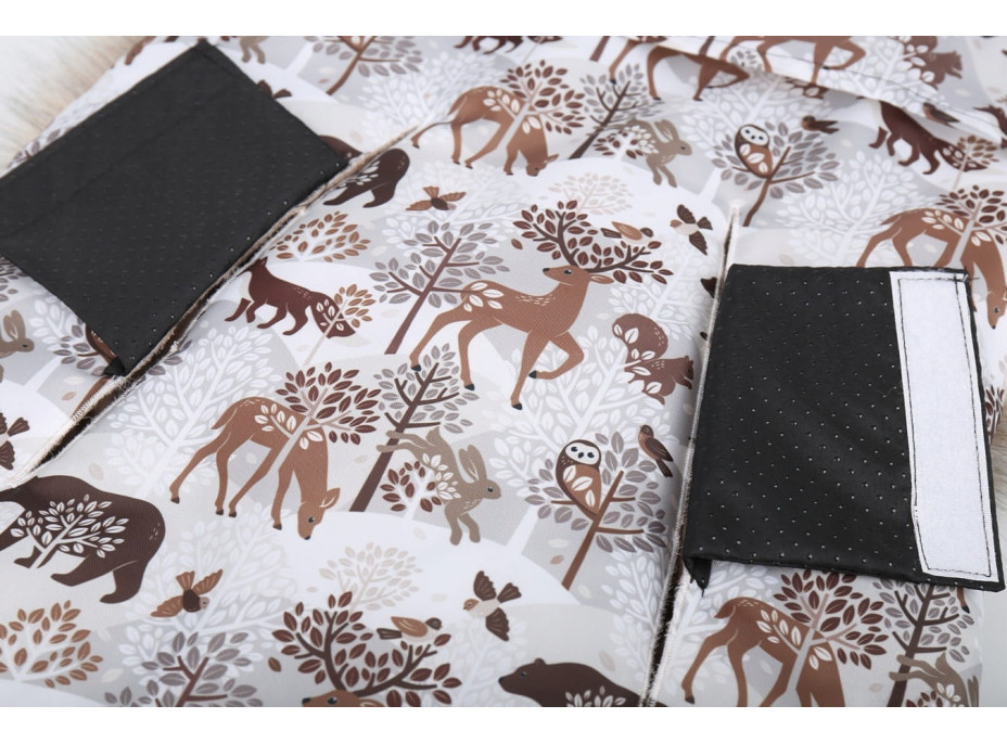 Detský fusak do kočíka BABYMAM Premium - Zimný les/béžový