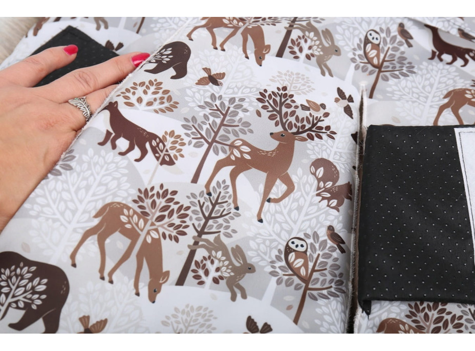 Detský fusak do kočíka BABYMAM Premium - Zimný les/béžový