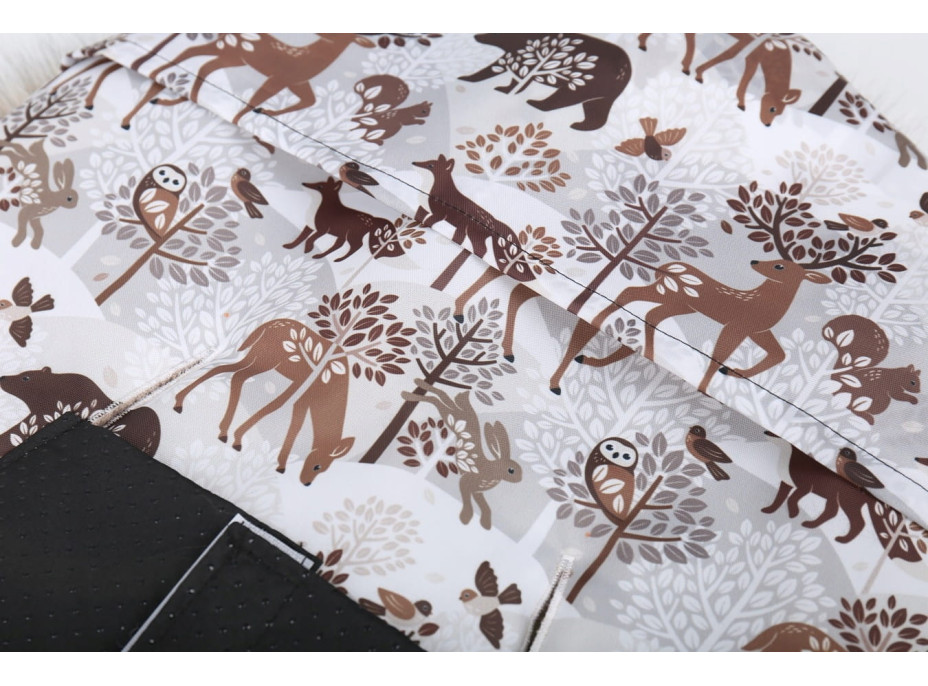 Detský fusak do kočíka BABYMAM Premium - Zimný les/béžový