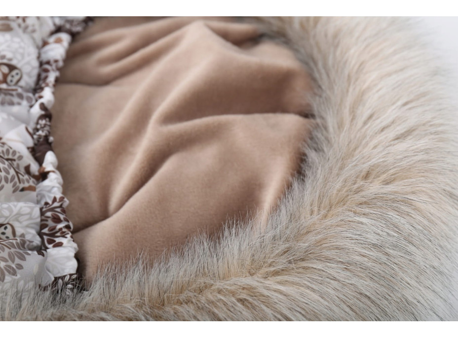 Detský fusak do kočíka BABYMAM Premium - Zimný les/béžový