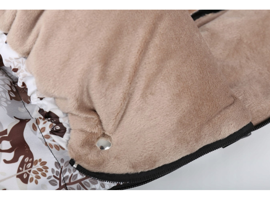 Detský fusak do kočíka BABYMAM Premium - Zimný les/béžový