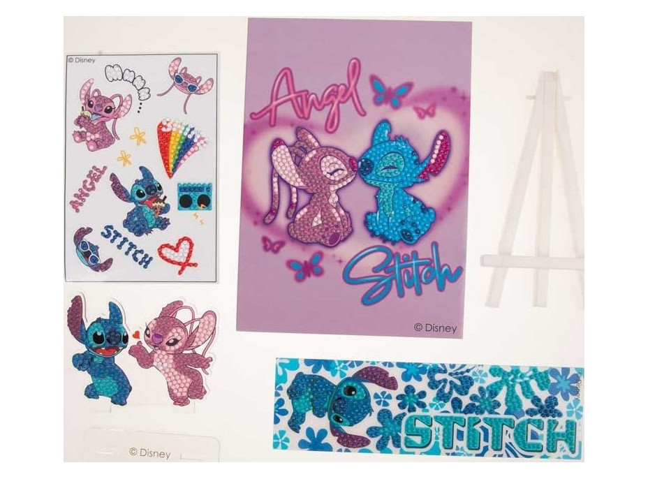 CRAFT ID Diamantové maľovanie Angel a Stitch so stojanom