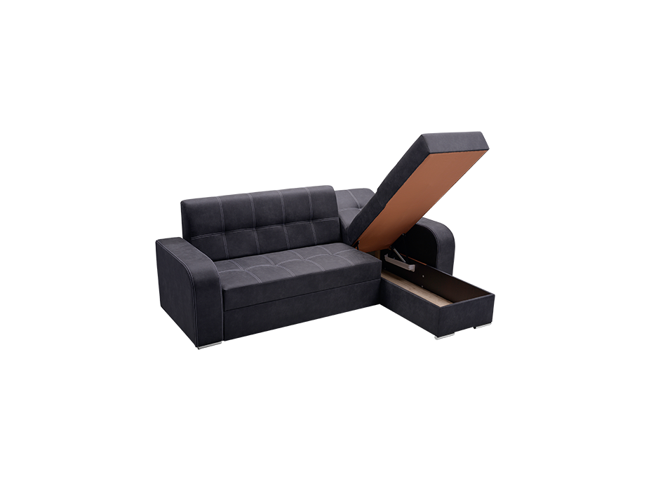 Rohová sedacia súprava SOLUŇ - čierna, pravá