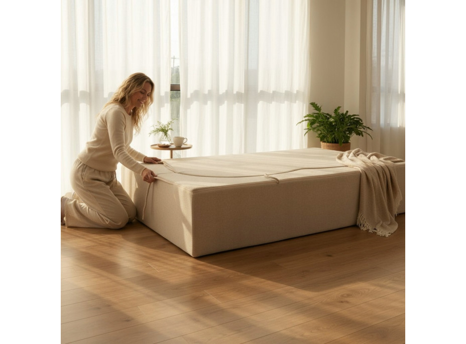 Penová pohovka BILL 200 - rozkladacia - béžová