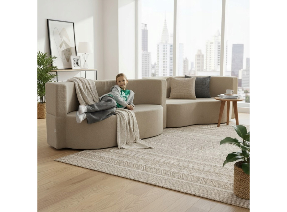 Penová pohovka BILL 200 - rozkladacia - béžová