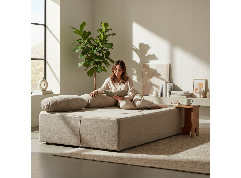 Penová pohovka BILL 200 - rozkladacia - béžová