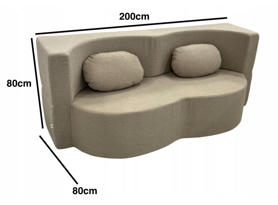 Penová pohovka BILL 200 - rozkladacia - béžová