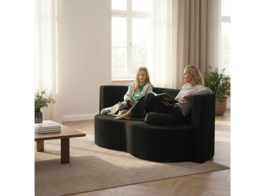 Penová pohovka BILL 200 - rozkladacia - čierna