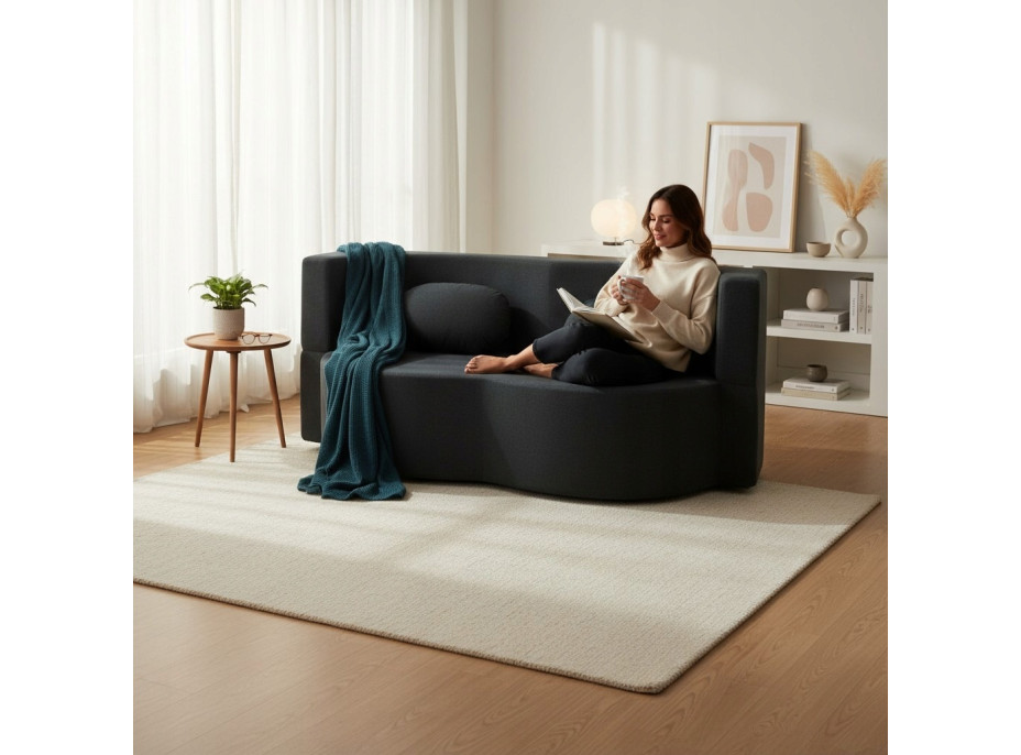 Penová pohovka BILL 200 - rozkladacia - čierna