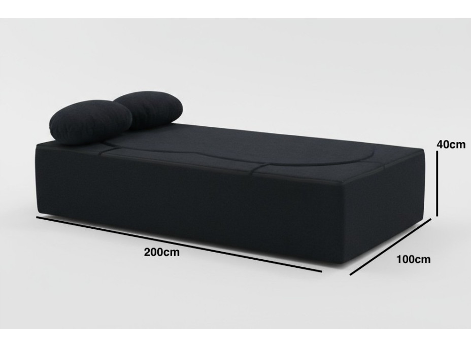 Penová pohovka BILL 200 - rozkladacia - čierna