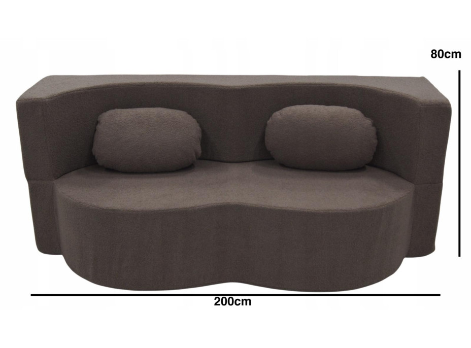 Penová pohovka BILL 200 - rozkladacia - hnedá